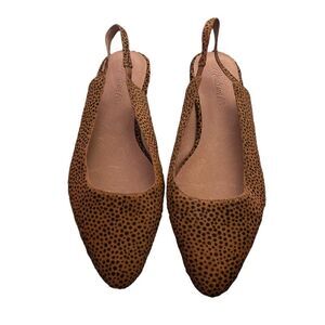Madewell Animal Print Calf Hair Sandals Slingback sz 8 Brown 0229